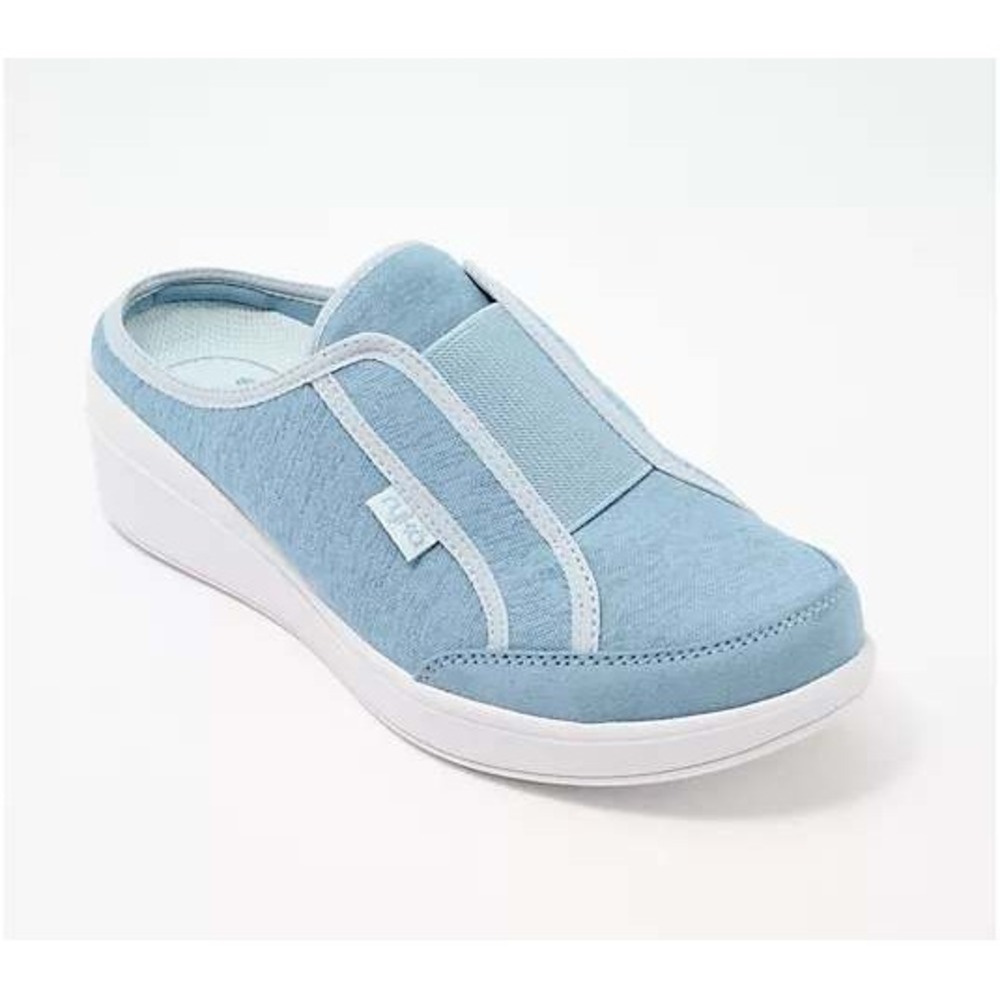 153. Ryka Washable Athletic Mules Lounge Slip In Sneakers baby blue size 6.5